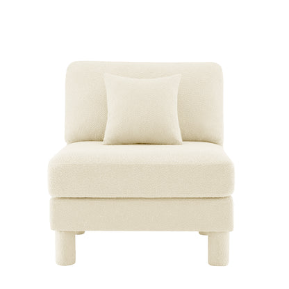 Lucas Armless Sofa with Pillow - Beige