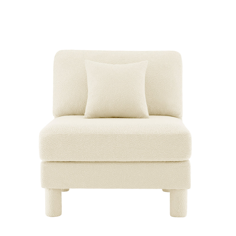 Lucas Armless Sofa with Pillow - Beige