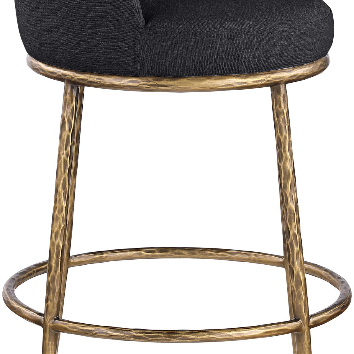 Ferro - Upholstered Counter Stool With Brushed Gold Base