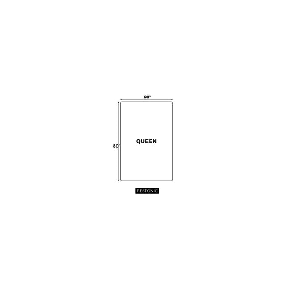 Queen mattress size diagram with 60 in width and 80 in height
