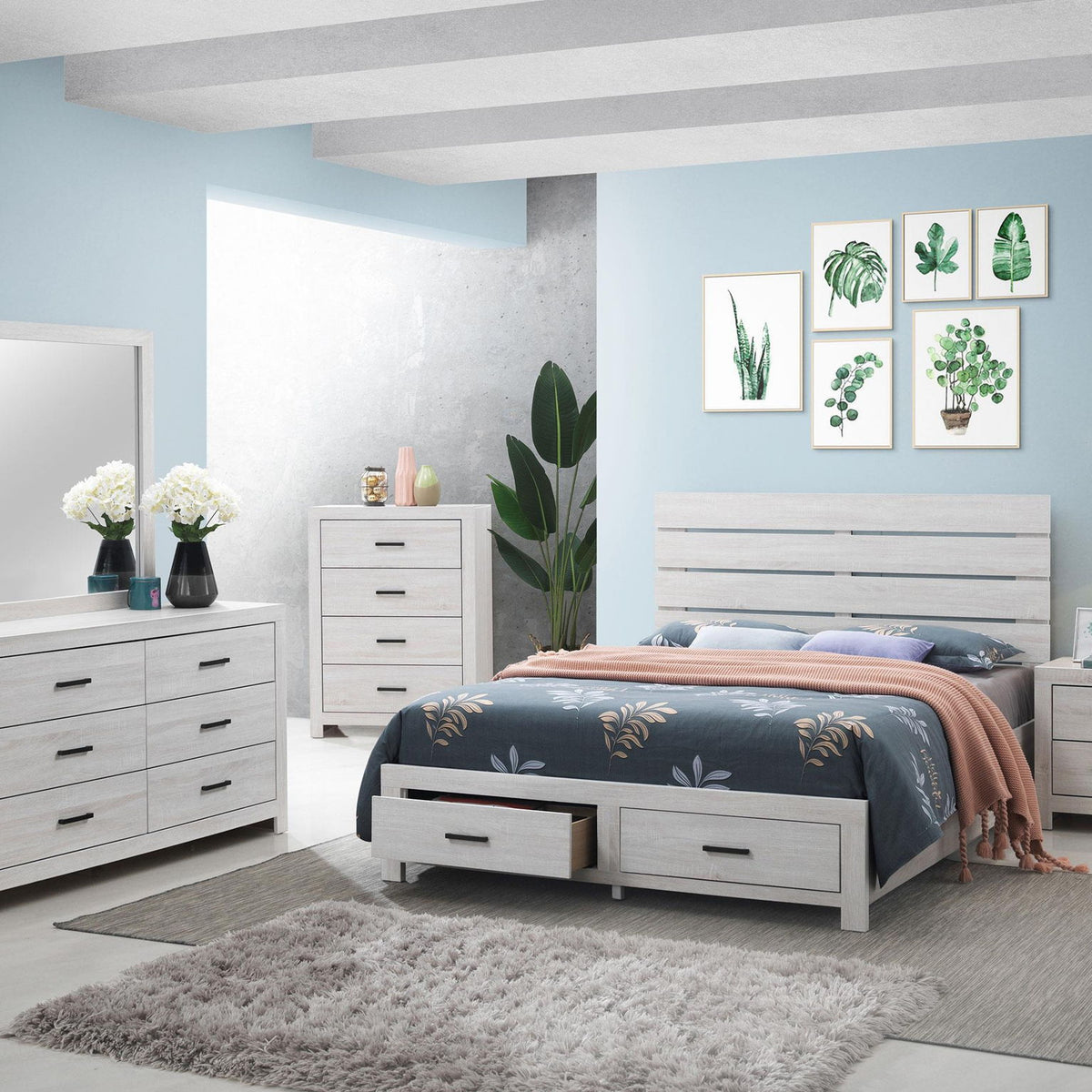 Brantford 5-piece Eastern King Bedroom Set Coastal White