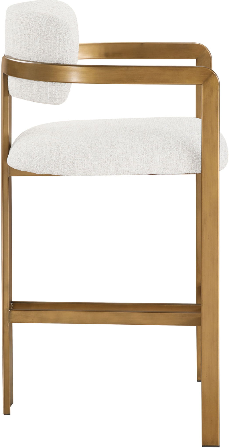 Aurum - Linen Textured Fabric Upholstered Counter Stool
