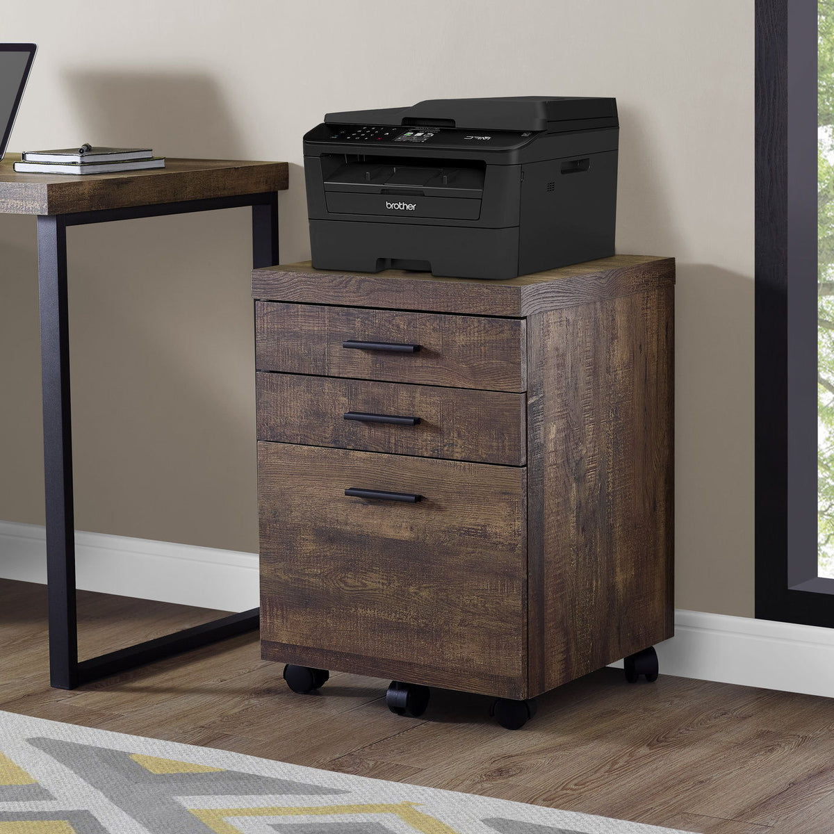 File Cabinet Rolling Mobile Storage Drawers Printer Stand For Office