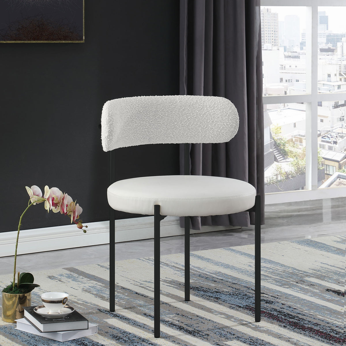 Beacon - Faux Leather Dining Chair With Black Legs (Set of 2)