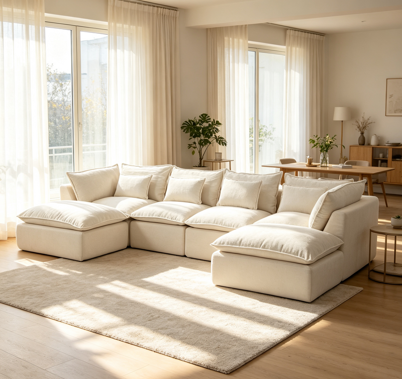 The Cloudrest 130" 4-Seat Modular Sectional with 2 Ottomans