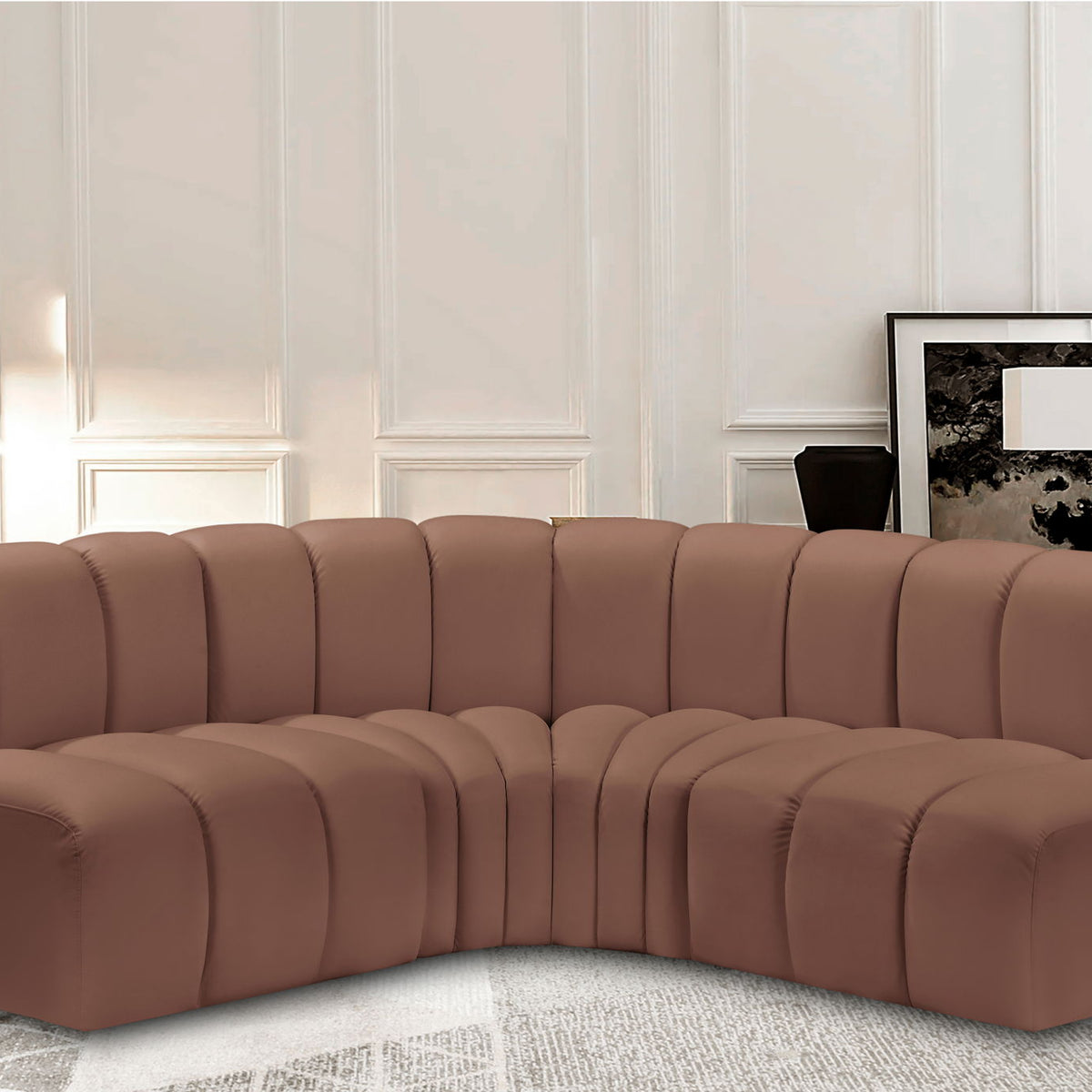 Arc - Faux Leather 4 Piece Corner Modular Sofa