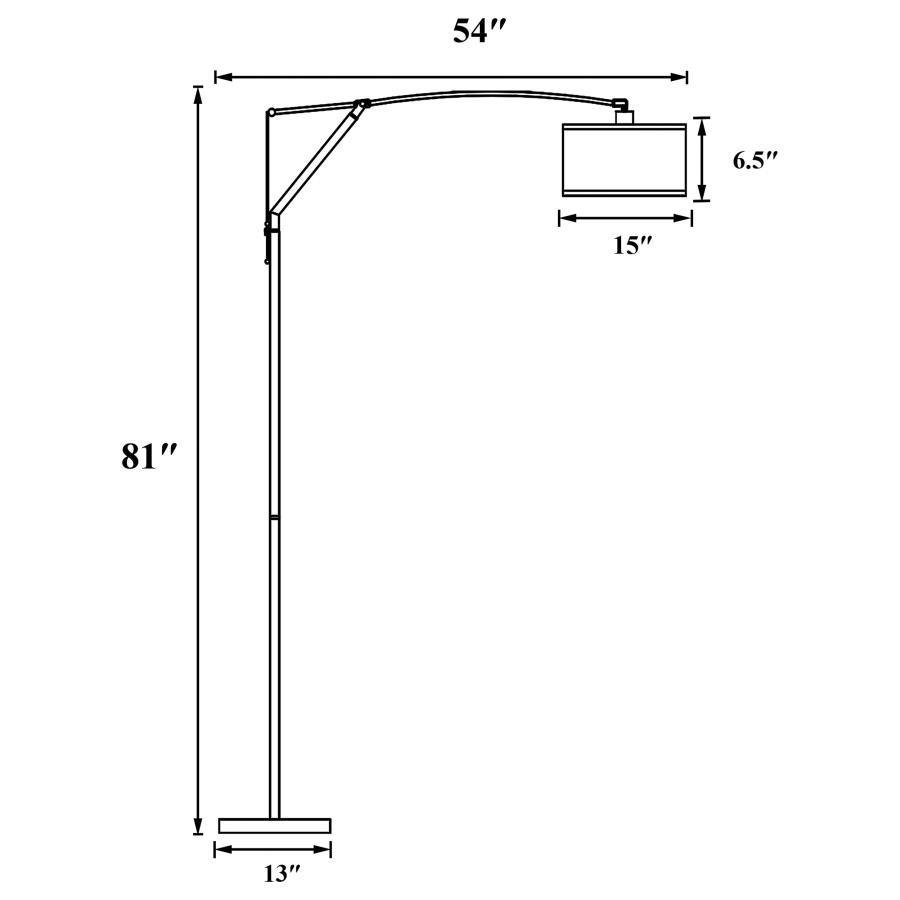 Moniz - Drum Shade Arc Adjustable Floor Lamp - Chrome