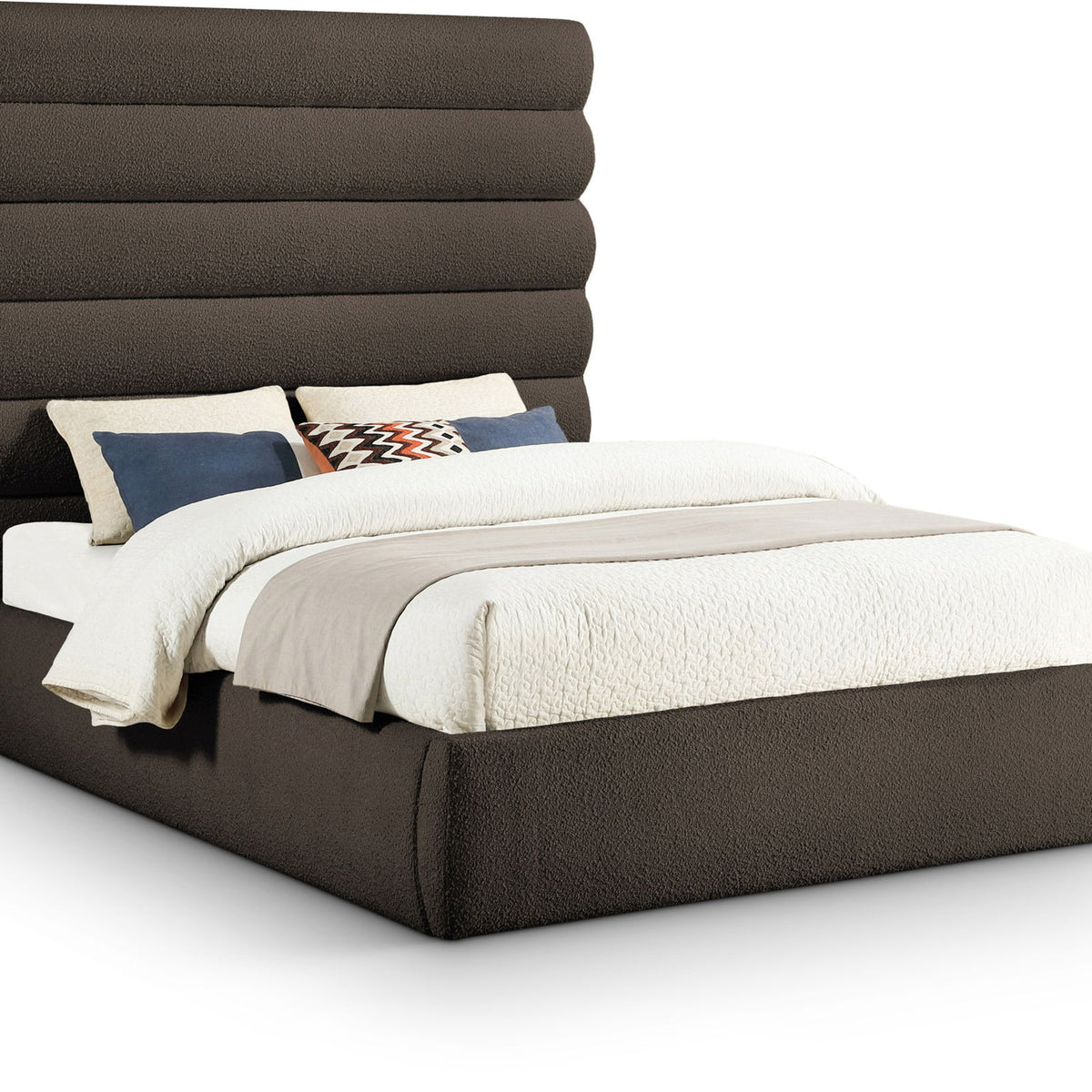 Adam - Boucle Fabric Bed With 70.5" Headboard