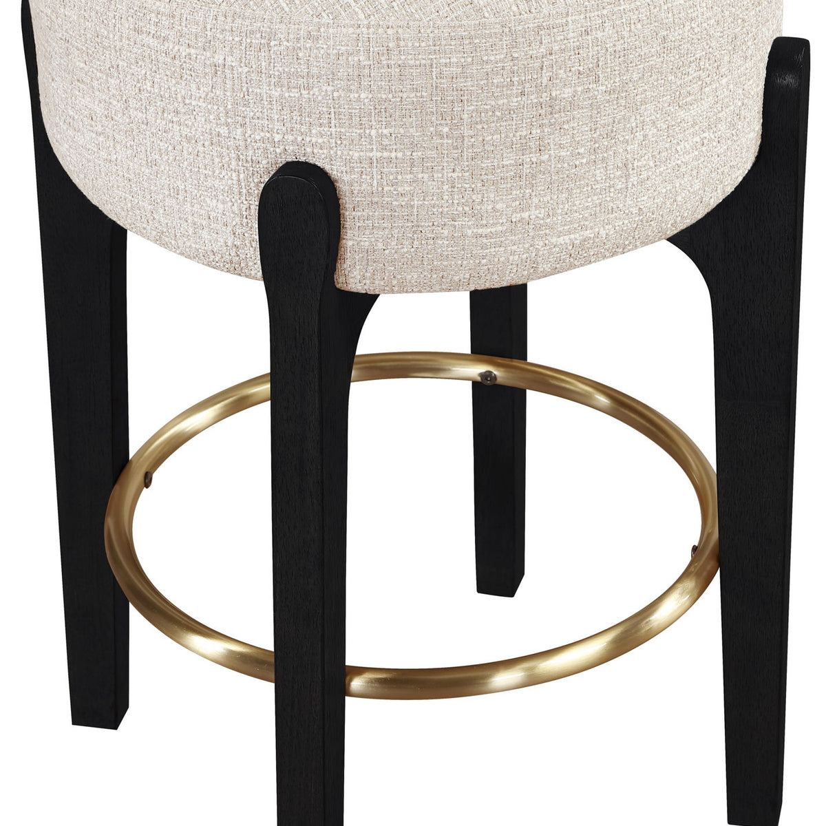 Torino - Backless Counter Stool With Brushed Black Base (Set of 2)