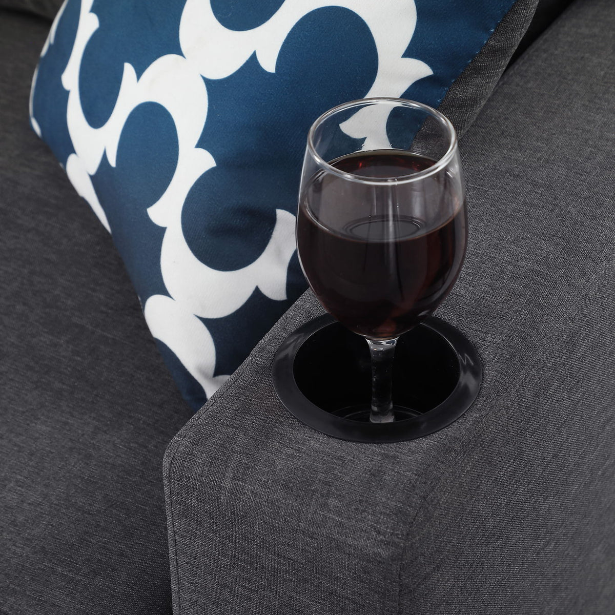 82" Width Sectional With Storage Chaise And Cupholder Armrest
