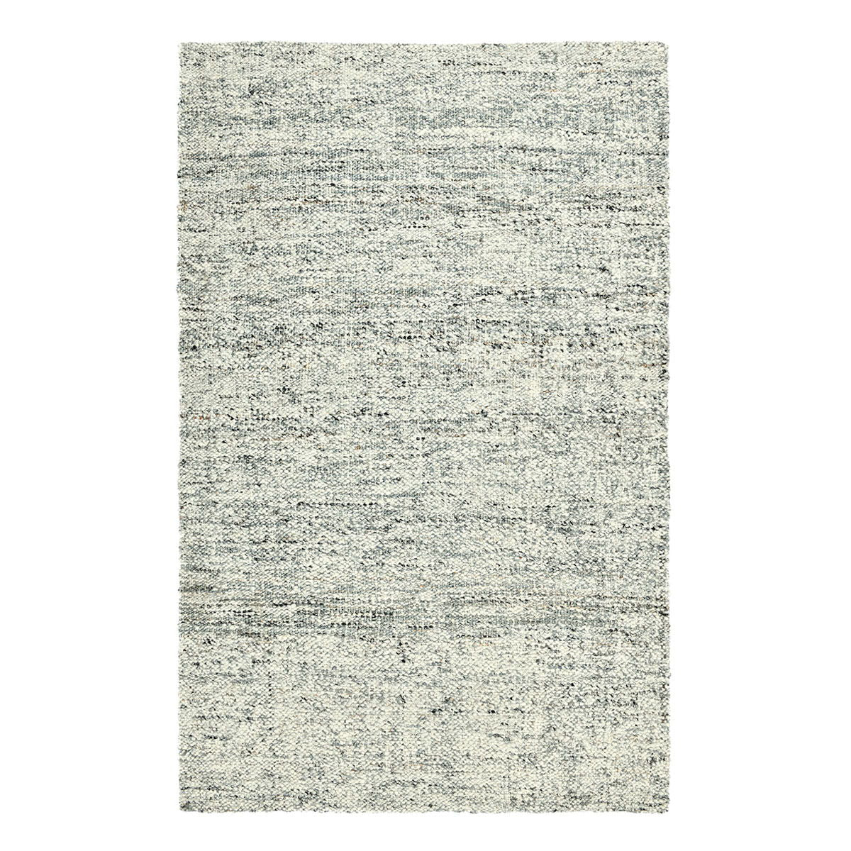 Flatweave area rug in medium light gray with speckled surface and tight weave