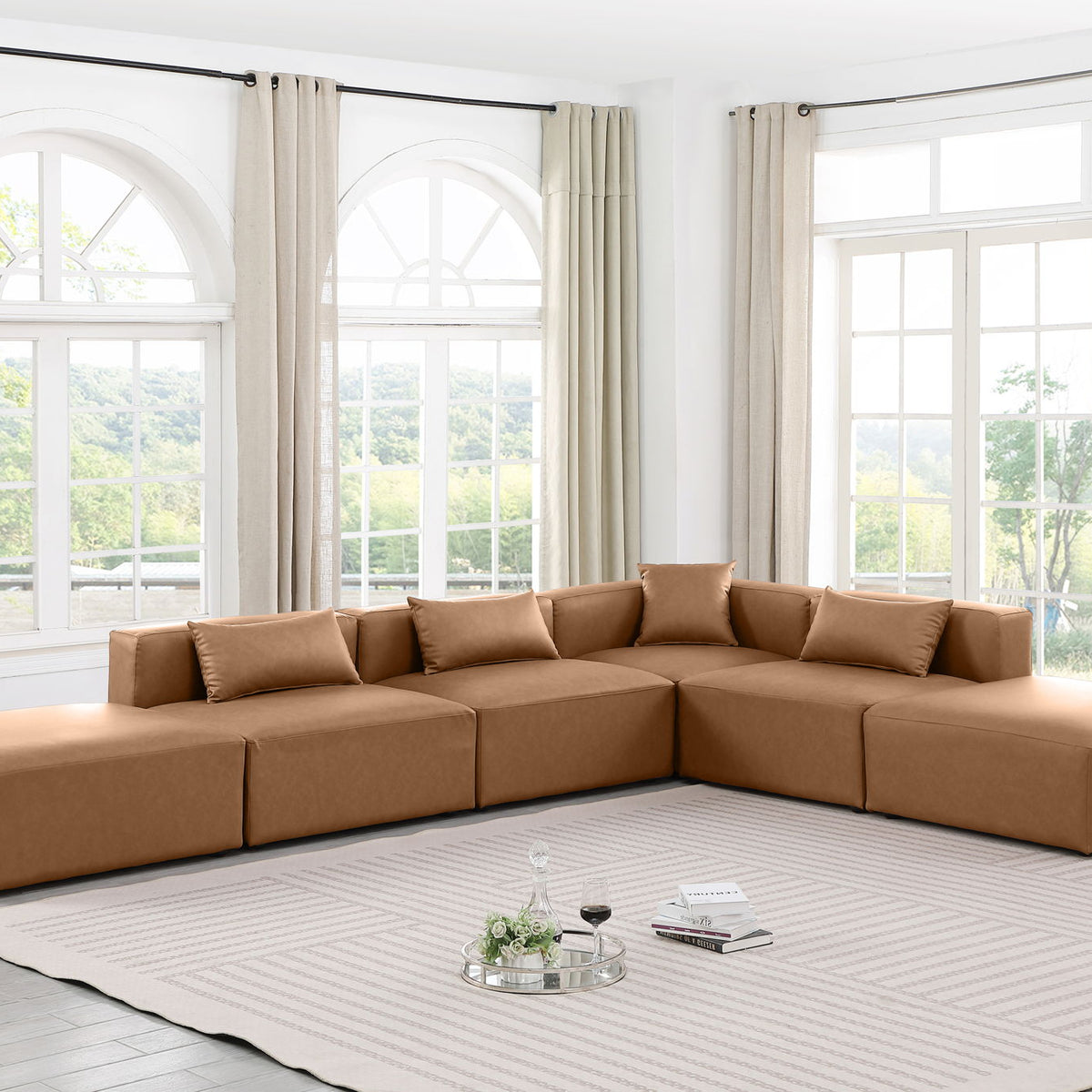 Cube - 6 Piece Modular Corner Armless Sectional