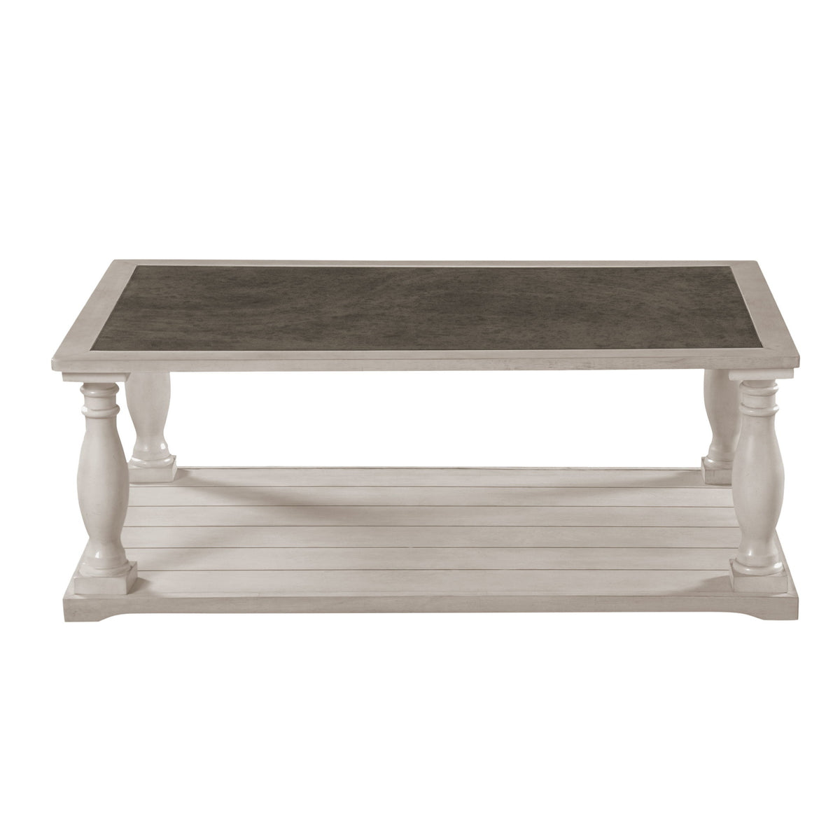 Farmhouse Rectangular Coffee Table With 2 Tiers