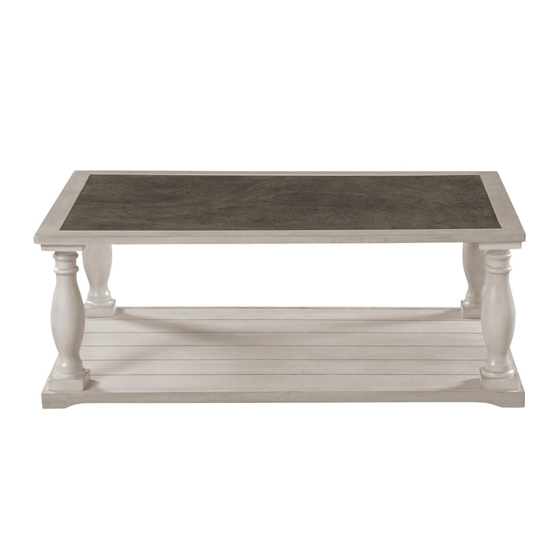 Farmhouse Rectangular Coffee Table With 2 Tiers