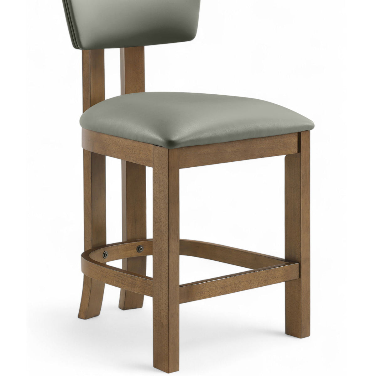 Lavrin - Vegan Leather Upholstered Counter Stool (Set of 2) - Walnut Base