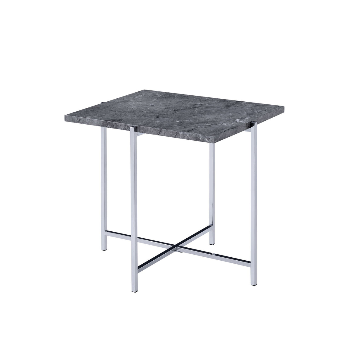 Adelae - End Table - Gray / Chrome