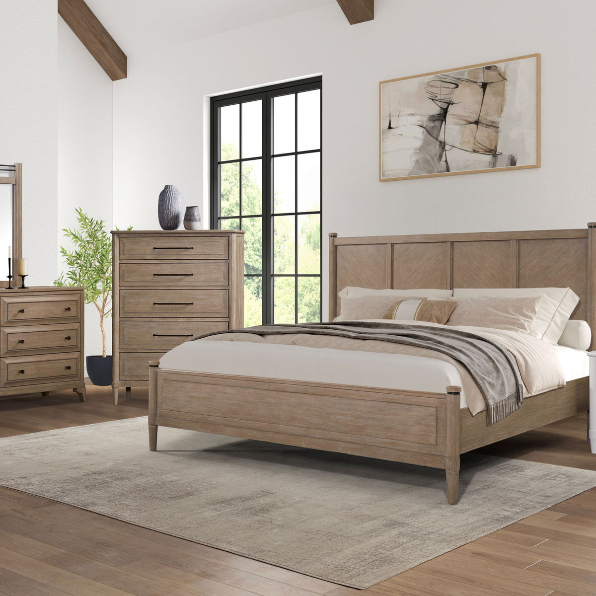 Transitional Style Lo-Post Bed