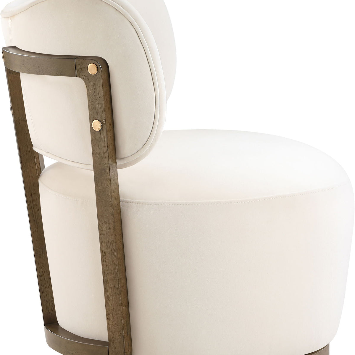 Elara - Velvet Upholstered Swivel Accent Chair - Stained Brown