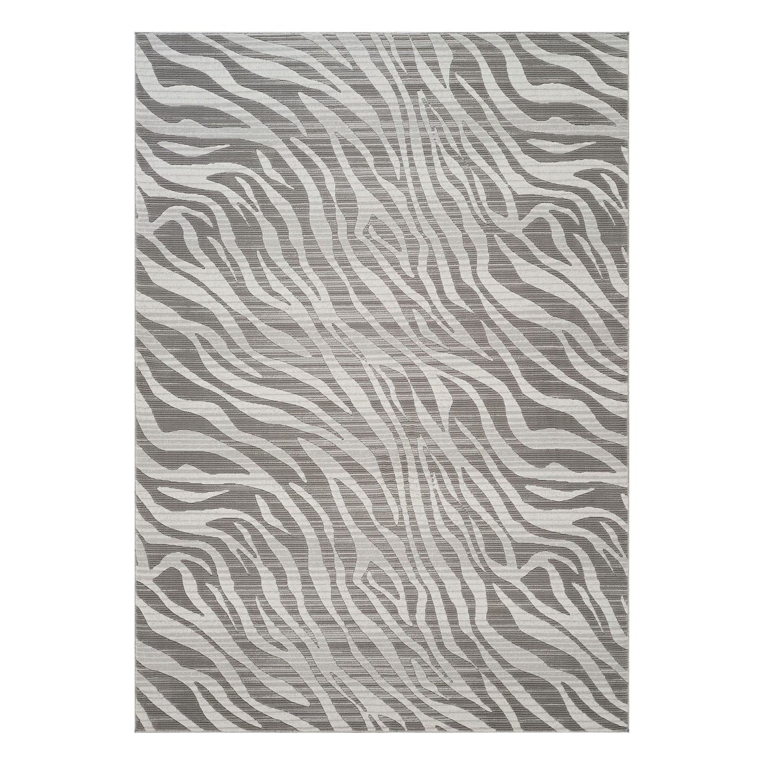Geometrix - 5'3" X 7'3" Area Rug Geometric & 3D Effect - Ivory / Gray