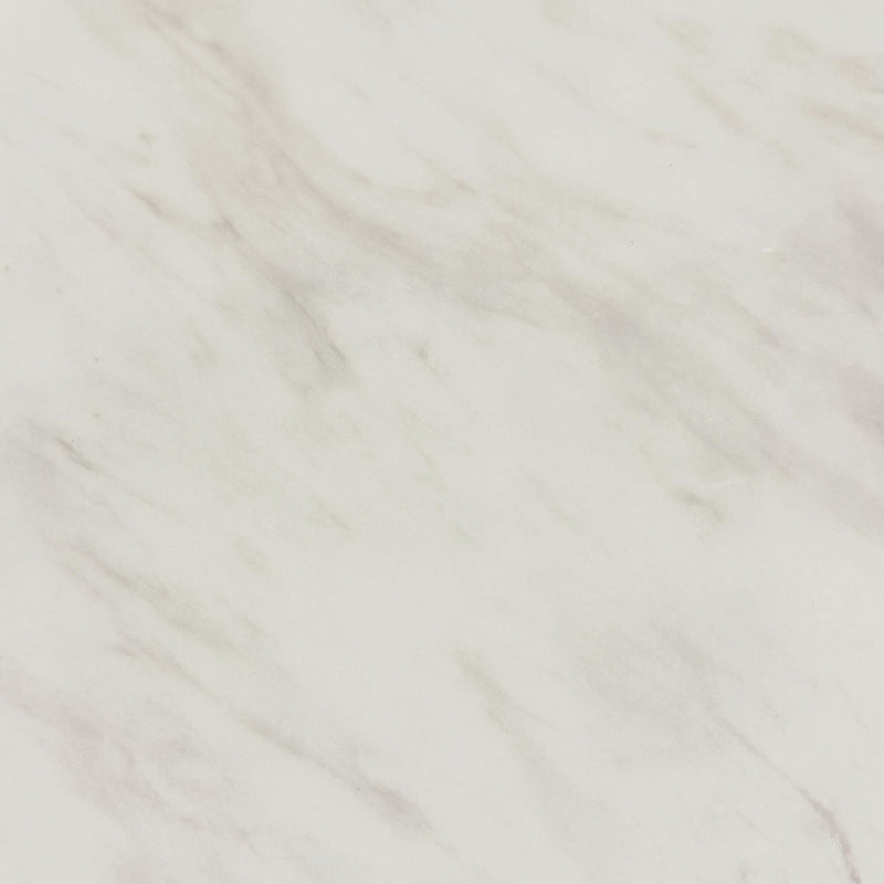 Sylvie - Round Table With White Faux Marble Top And Base