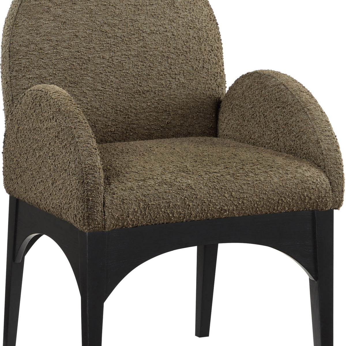 Waldorf - Boucle Dining Arm Chair With Black Legs