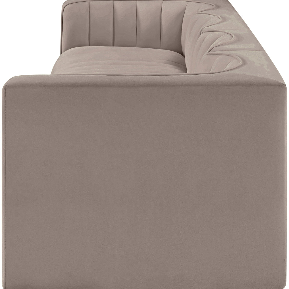 Rummi - Velvet Performance Fabric Upholstered 4 Piece Modular Sofa
