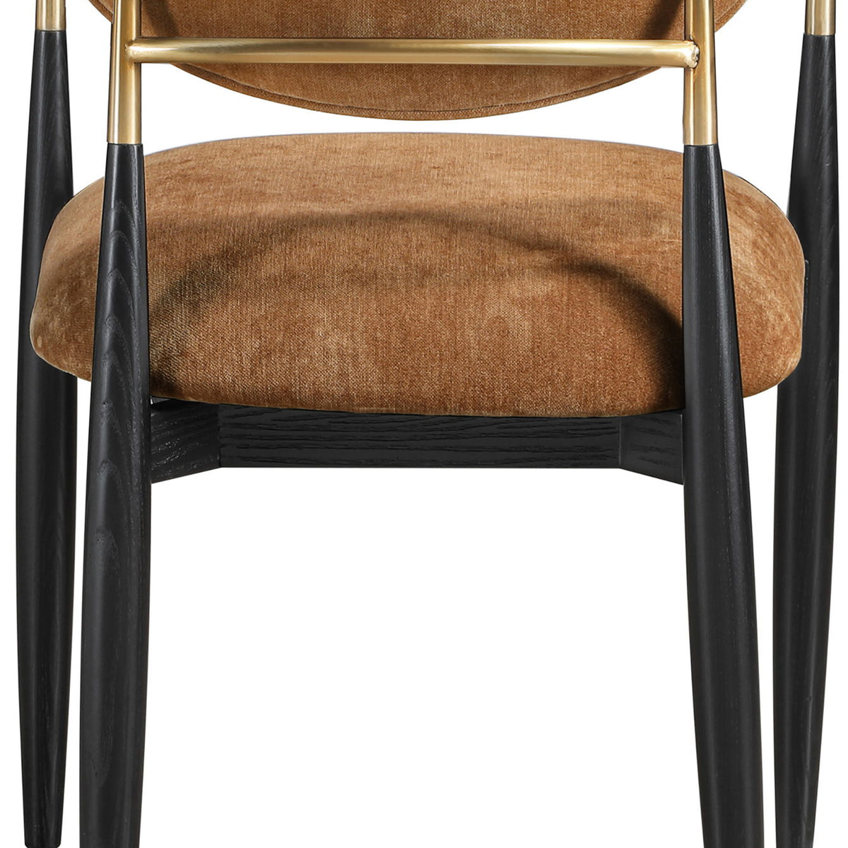 Riccio - Fabric Dining Arm Chair (Set of 2) - Black And Gold Frame