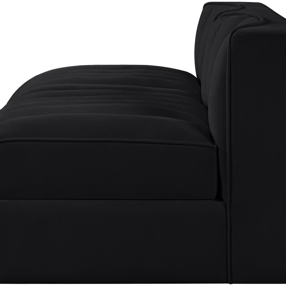 Rummi - Velvet Performance Fabric Upholstered 2 Piece Modular Armless Loveseat