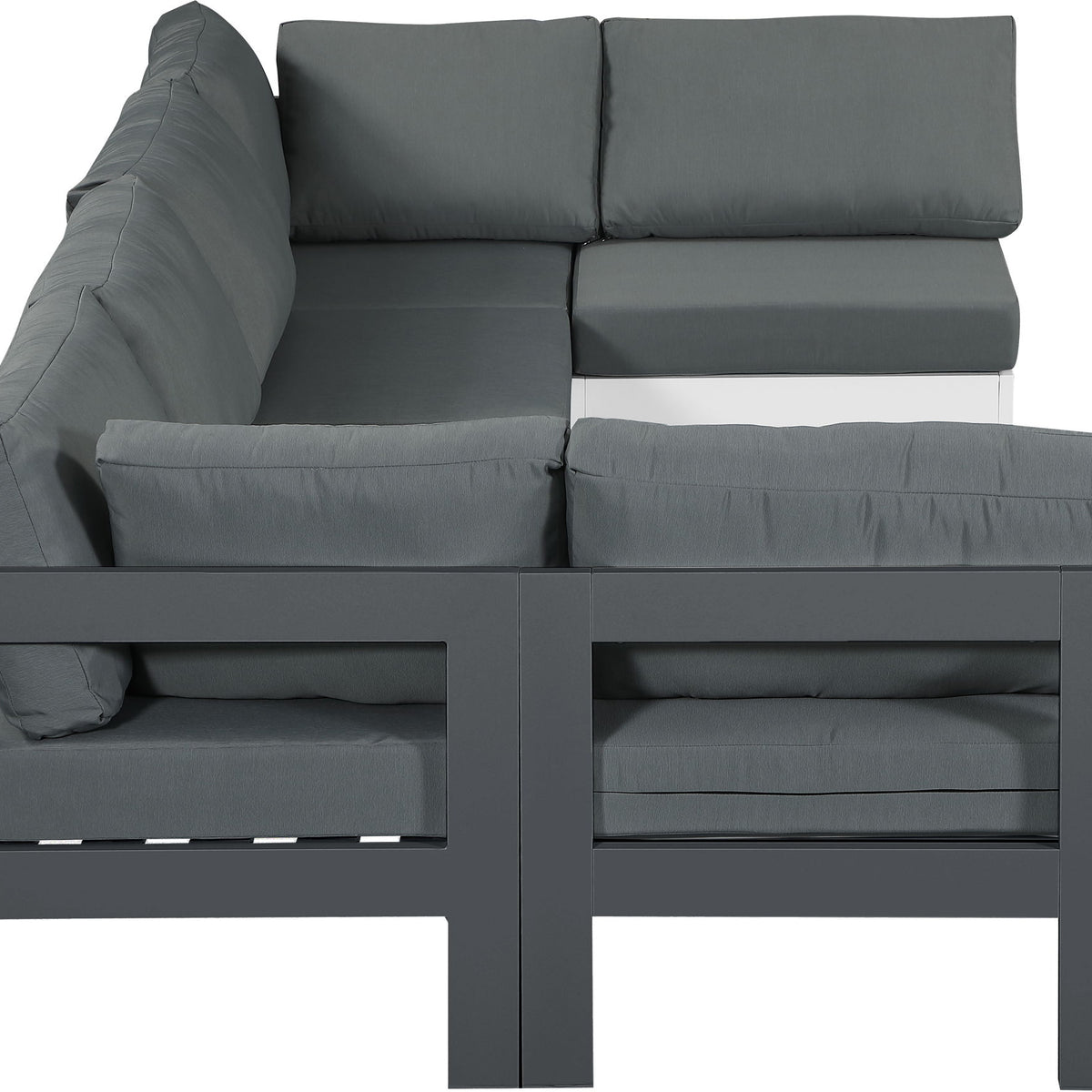 Nizuc - Outdoor Patio 6 Piece Modular Sectional With Gray Frame