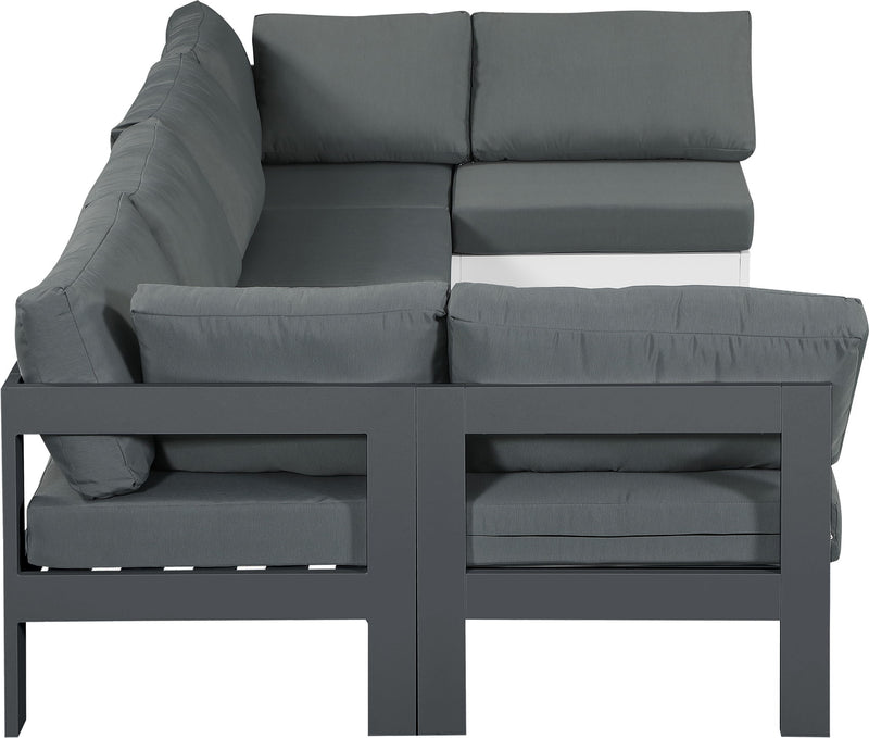 Nizuc - Outdoor Patio 6 Piece Modular Sectional With Gray Frame