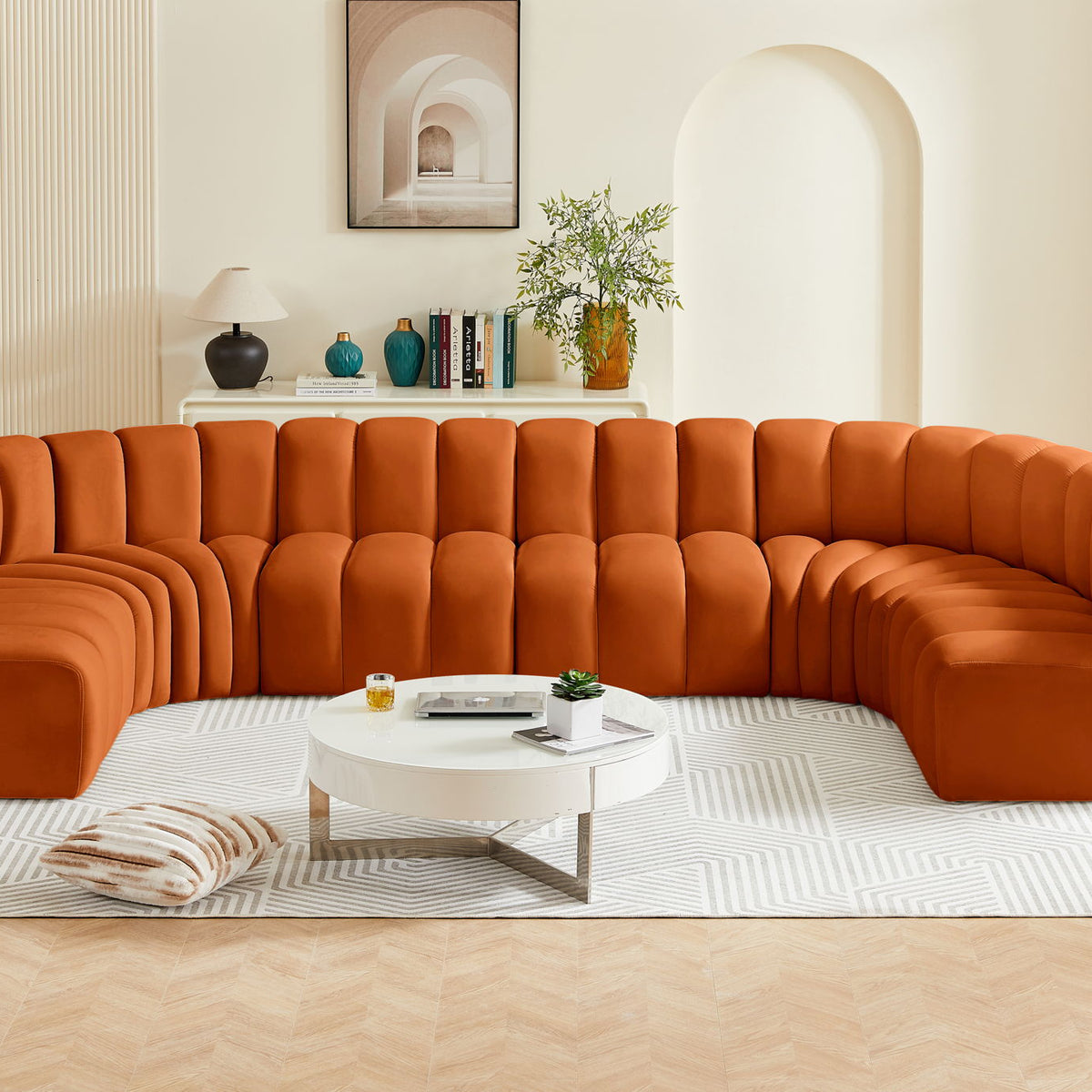 Arc - Velvet Modular U-Shaped Sectional