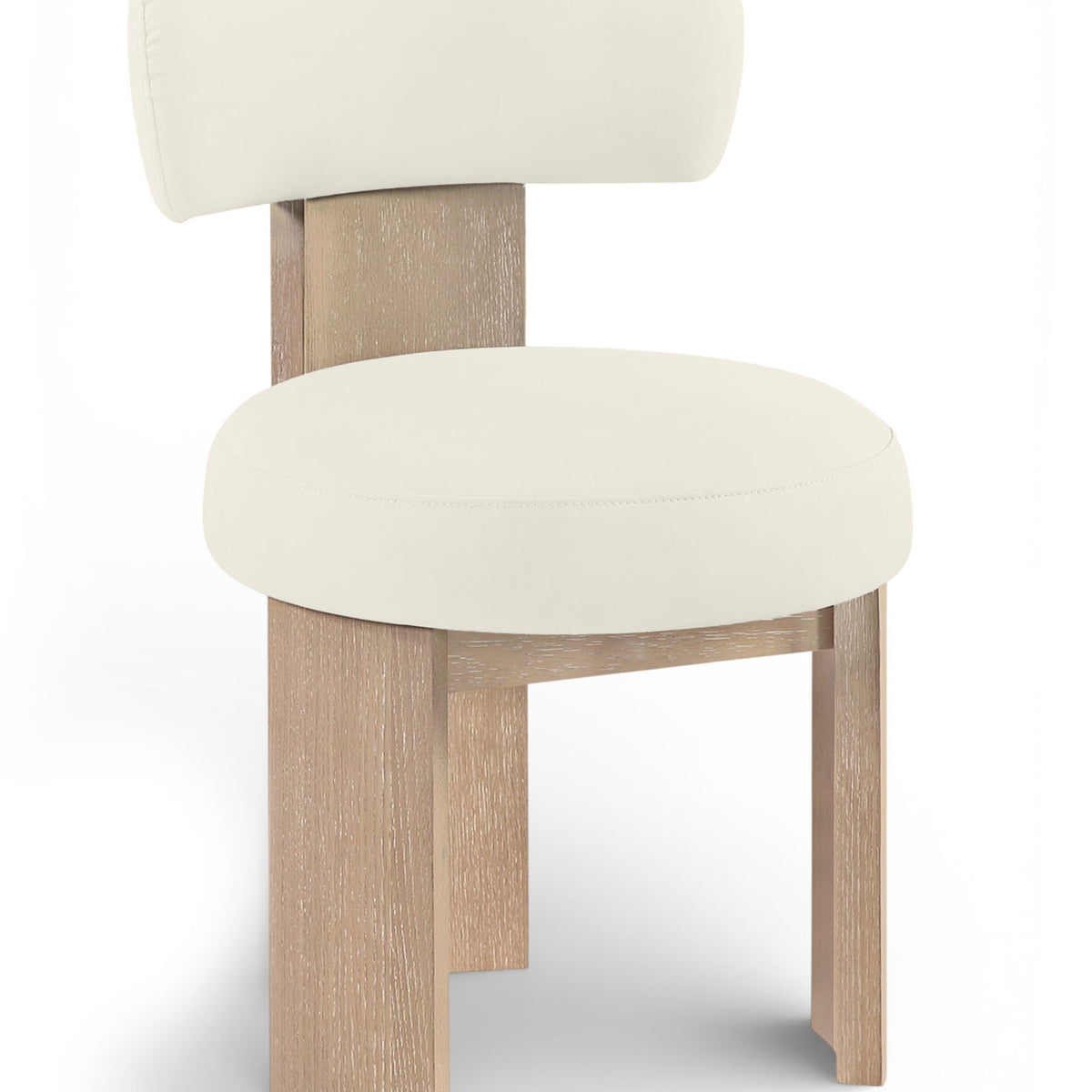 Atelier - Vegan Leather Upholstered Dining Chair (Set of 2) - Painted Natural Frame