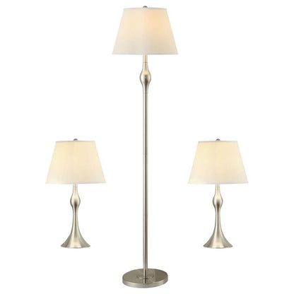 Griffin - 3 Piece Floor And Table Lamp Set Brushed Nickel - Brush Nickel