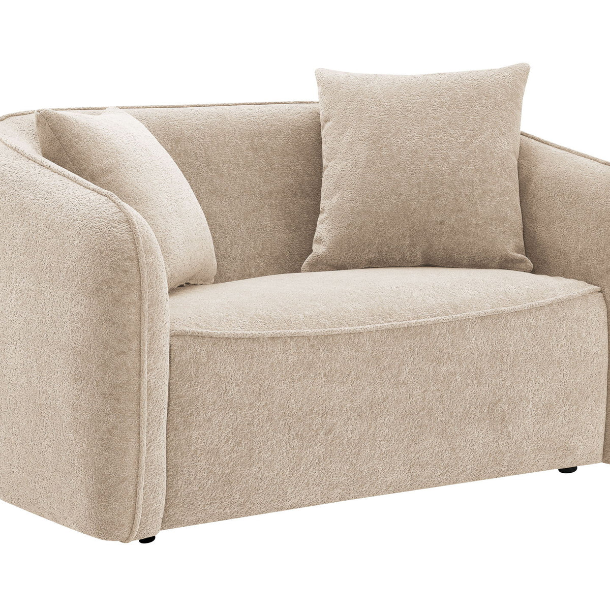 Keith - Chenille Loveseat With 2 Matching Color Toss Pillows