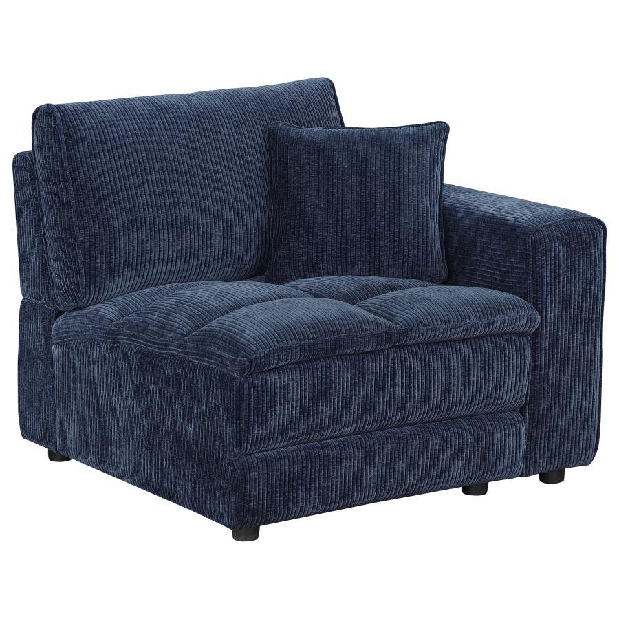 Atlantic - Corduroy Upholstered Raf Arm Chair - Blue