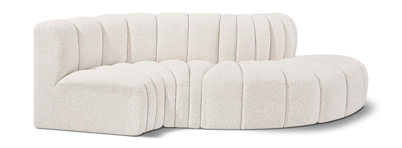 Arc - Boucle Fabric 4 Piece L-Shaped Modular Sofa