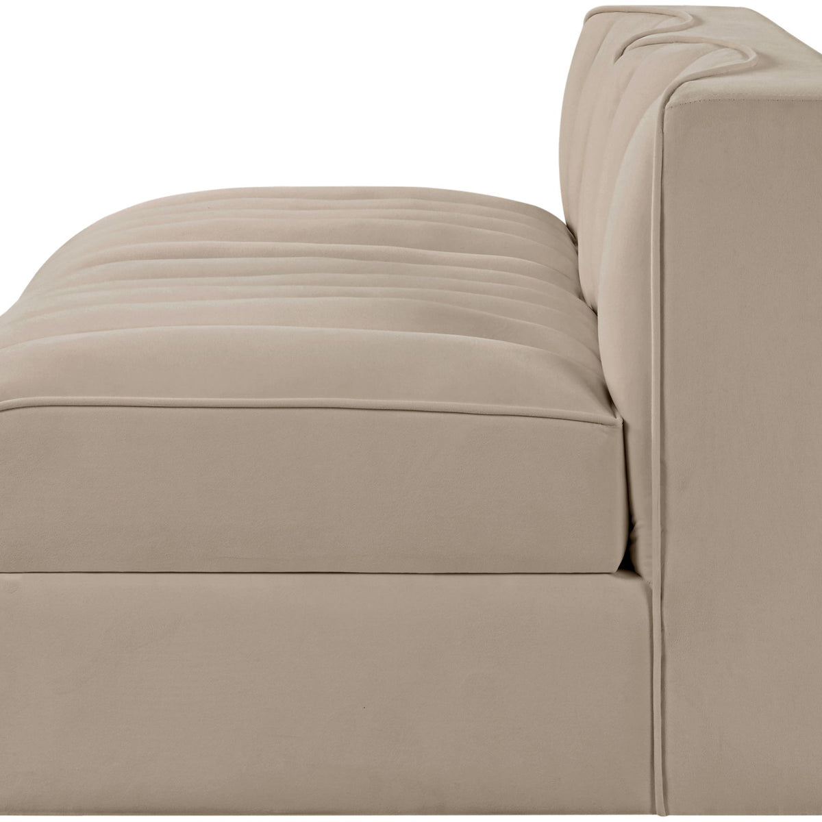 Rummi - Velvet Performance Fabric Upholstered 2 Piece Modular Armless Loveseat