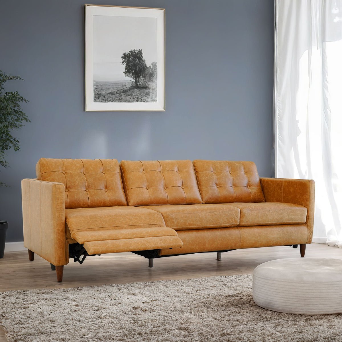 Christopher - Electric Inclining Sofa Left Facing - Tan
