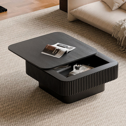 Coffee Table Wood Veneer Black 31.5-inch