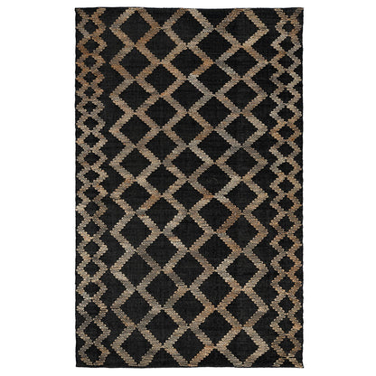 Pure Desert - 1' x 1' Gobi Rug - Black/Natural