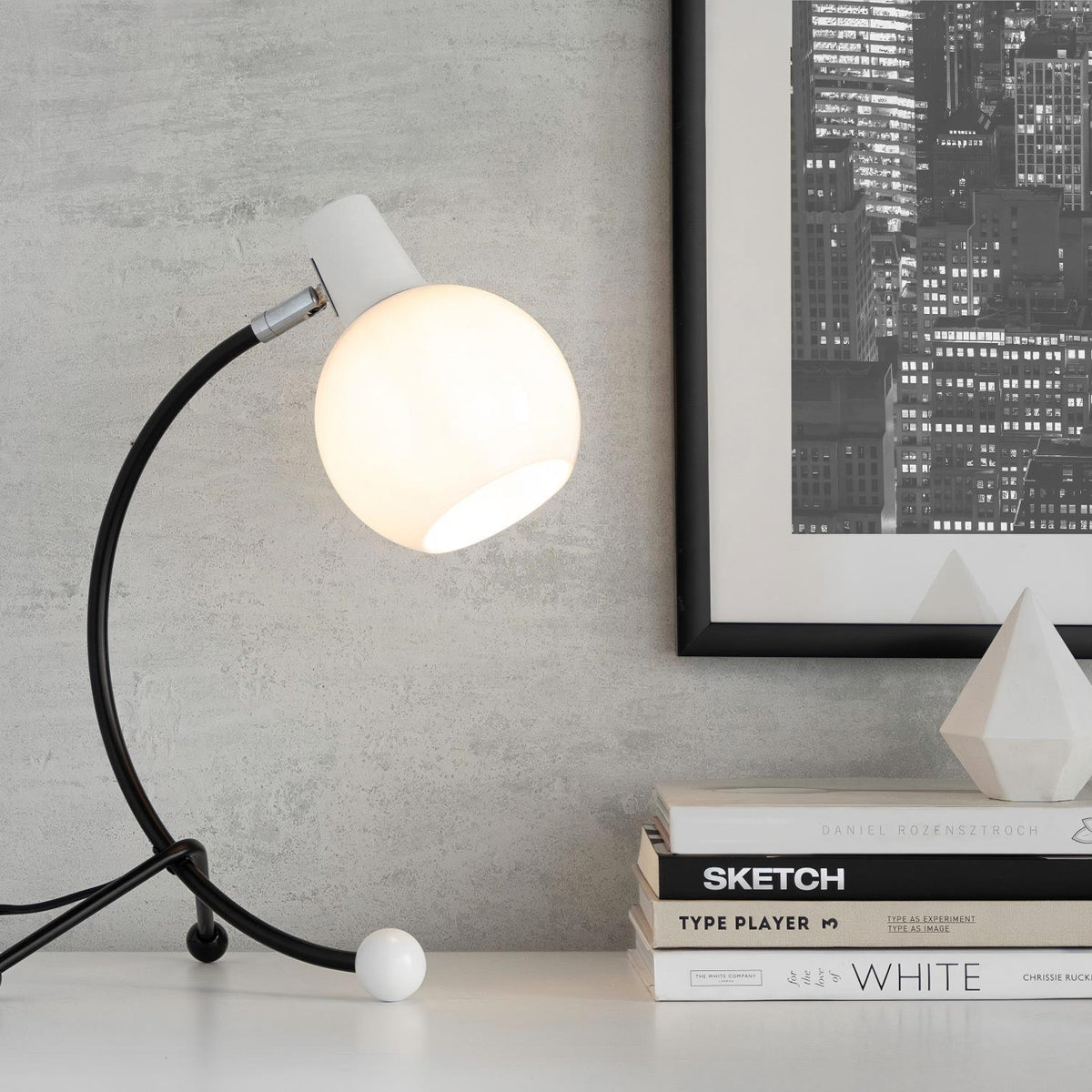 Eileen - Contemporary Task Lamp - Black / White