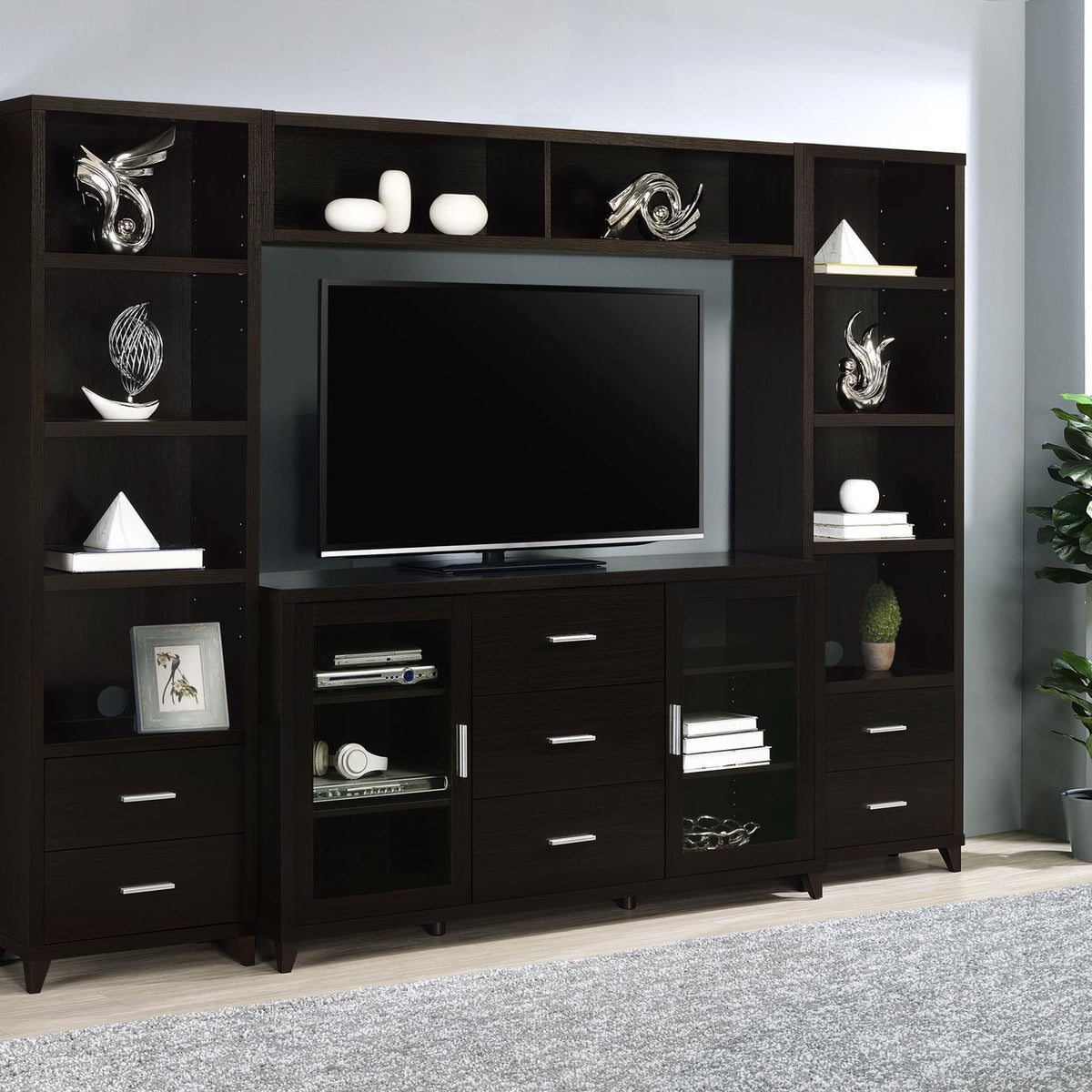 Lewes 4-piece 60-inch TV Entertainment Center Cappuccino