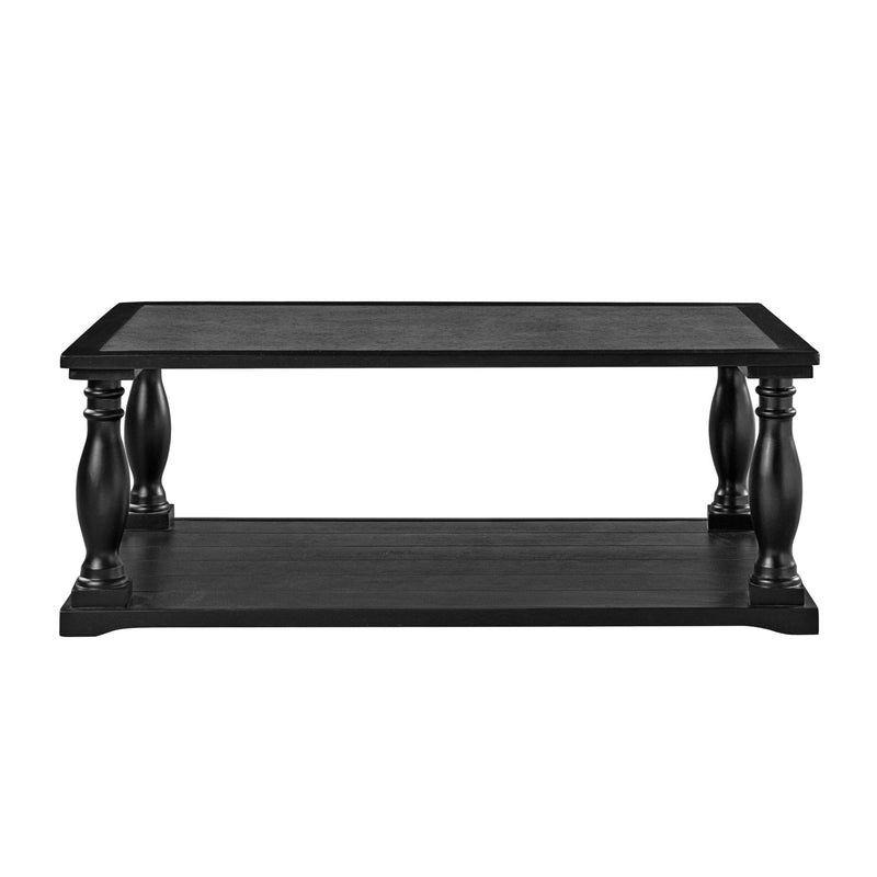Farmhouse Rectangular Coffee Table With 2 Tiers