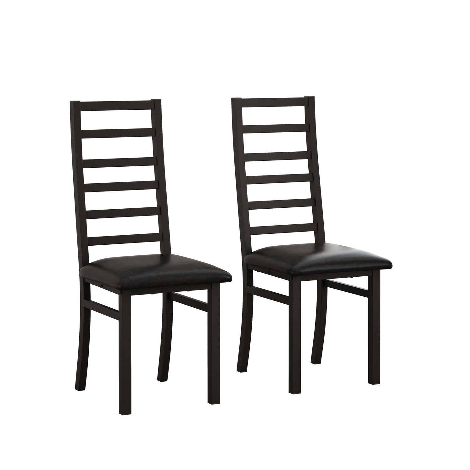 Metal Dining Chairs With Steel Legg, High Back Armless Design