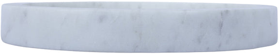 Round white marble tray rim with smooth edge, side view