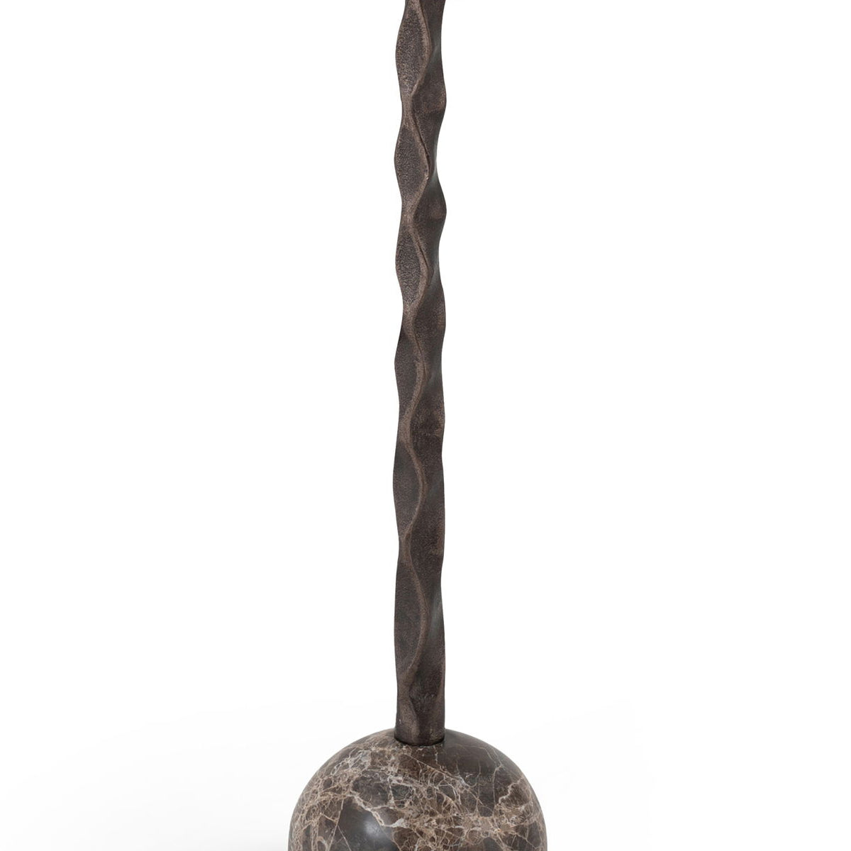 Helix - Genuine Marble Top And Aluminum Base End / Side Table - Brown / Bronze