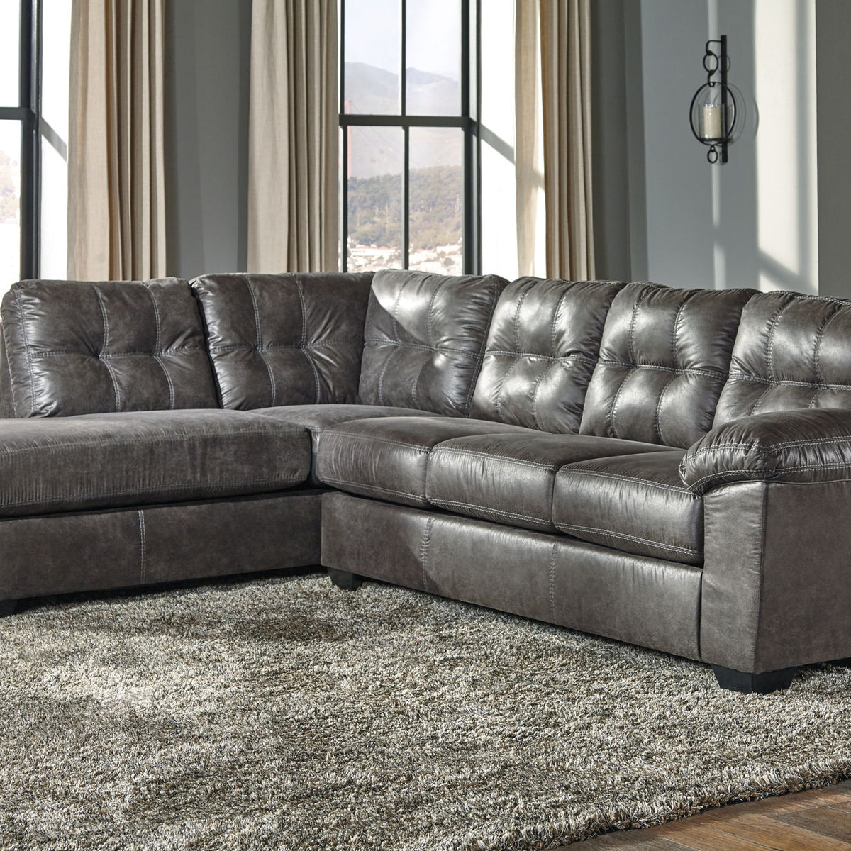 Fallston - Left Arm Facing Chaise 2 Pc Sectional - Slate