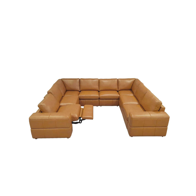 Upholstered Large Arms Sectional With Recliner Seats