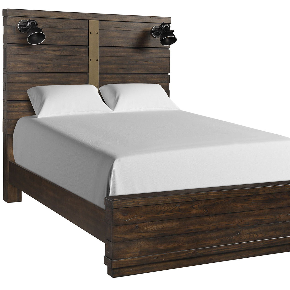 Industrial Farmhouse Designed Bed With Bluetooth