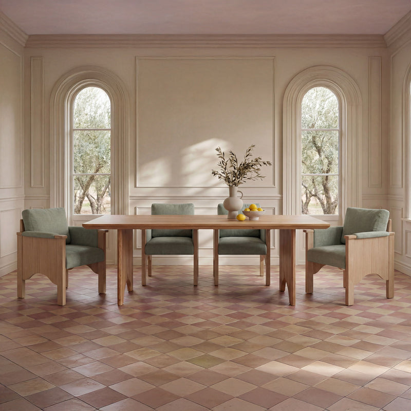 Bauer - Dining Chair - Sage Green / Light Brown